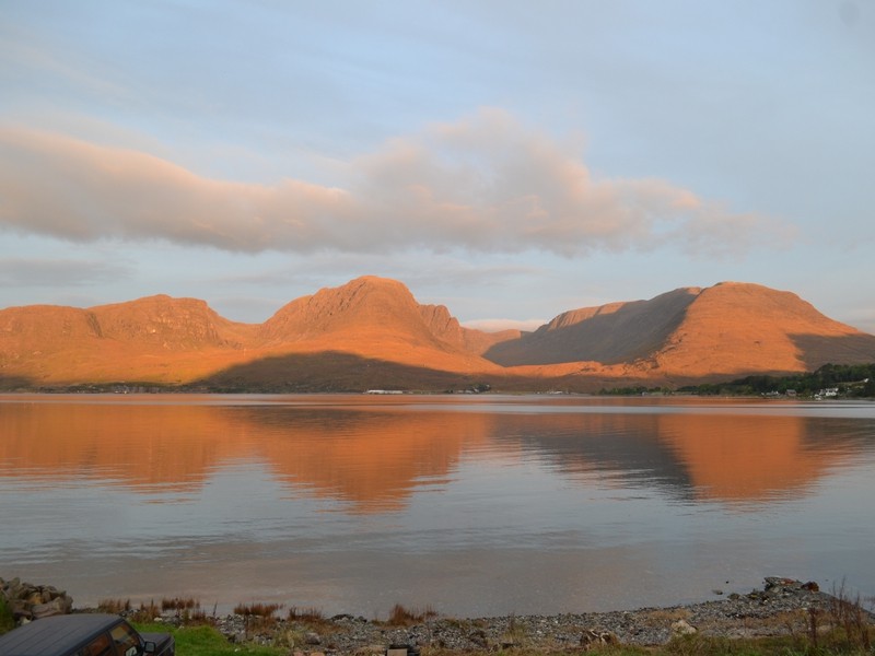 view over loch kishorn and the applecross hills